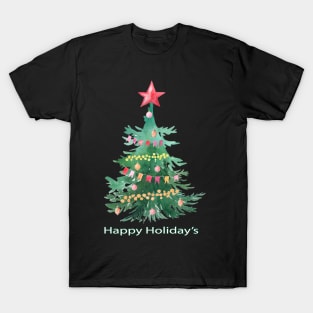 Happy Holidays Christmas Tree T-Shirt